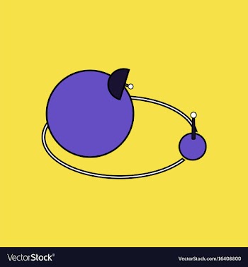 Flat icon design collection planets and moon vector image