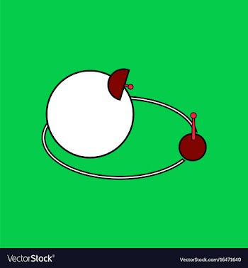 Flat icon design collection planets and moon vector image