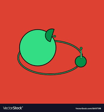 Flat icon design collection planets and moon vector image