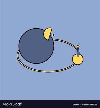 Flat icon design collection planets and moon vector image