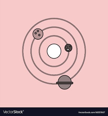 Flat icon design collection planets and the orbit vector image