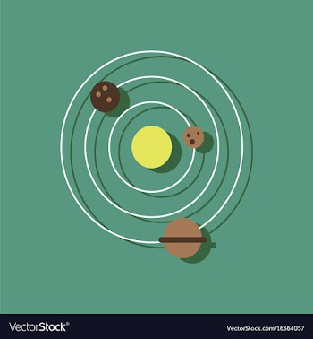 Flat icon design collection planets and the orbit vector image
