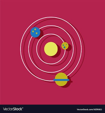 Flat icon design collection planets and the orbit vector image