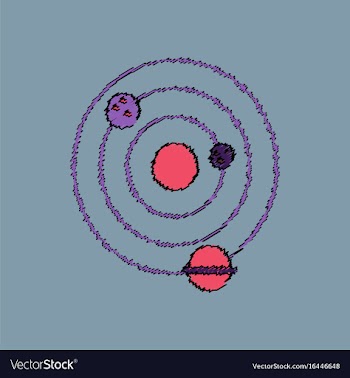 Flat icon design collection planets and the orbit vector image
