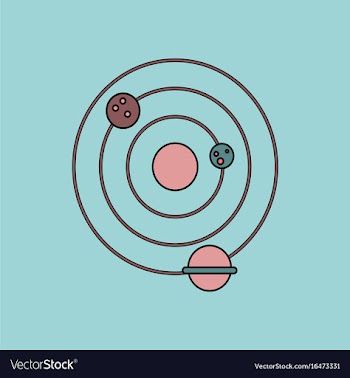 Flat icon design collection planets and the orbit vector image