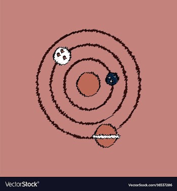 Flat icon design collection planets and the orbit vector image