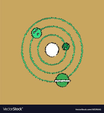 Flat icon design collection planets and the orbit vector image