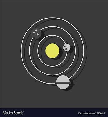 Flat icon design collection planets and the orbit vector image