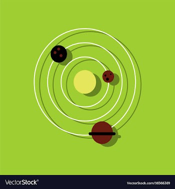 Flat icon design collection planets and the orbit vector image