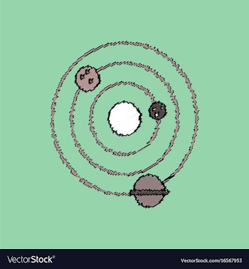 Flat icon design collection planets and the orbit vector image