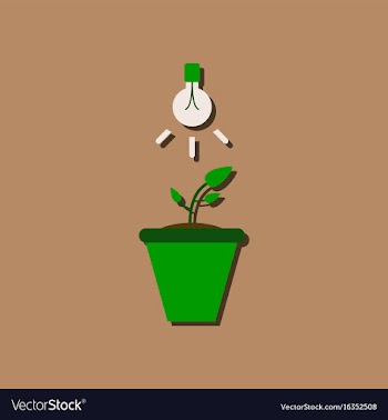 Flat icon design collection plant and light in vector image