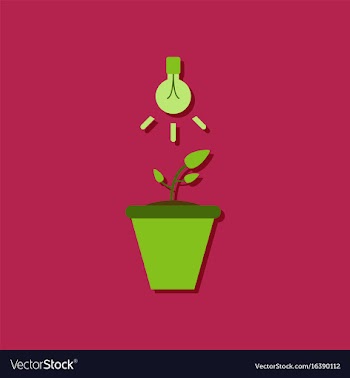 Flat icon design collection plant and light in vector image
