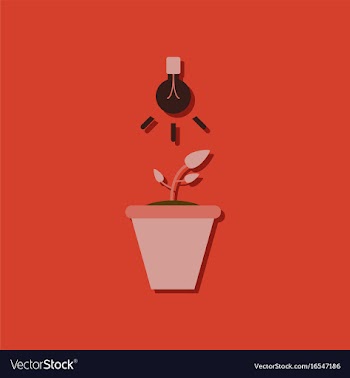 Flat icon design collection plant and light in vector image