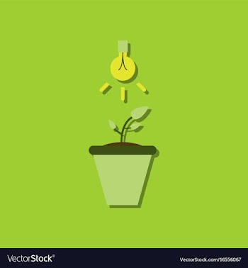 Flat icon design collection plant and light in vector image