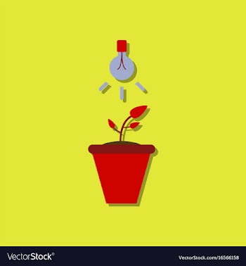 Flat icon design collection plant and light in vector image