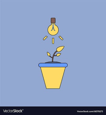 Flat icon design collection plant and light vector image