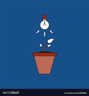 Flat icon design collection plant and light vector image