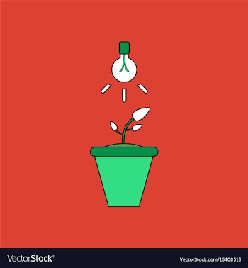 Flat icon design collection plant and light vector image