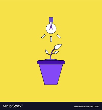 Flat icon design collection plant and light vector image