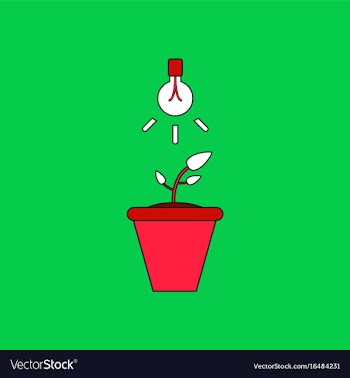 Flat icon design collection plant and light vector image
