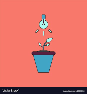Flat icon design collection plant and light vector image