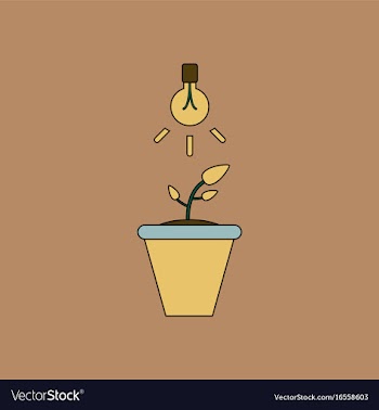 Flat icon design collection plant and light vector image