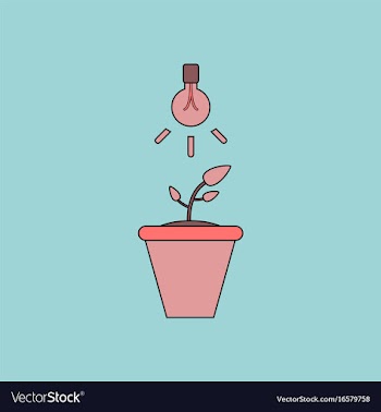 Flat icon design collection plant and light vector image