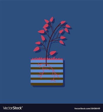Flat icon design collection plant and root in vector image