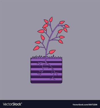 Flat icon design collection plant and root vector image