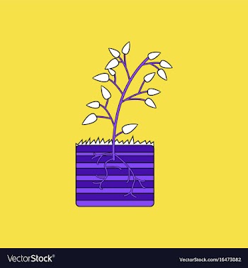 Flat icon design collection plant and root vector image