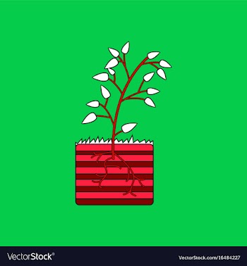 Flat icon design collection plant and root vector image