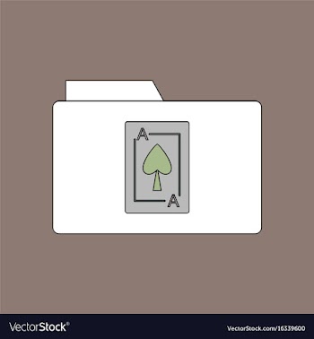 Flat icon design collection playing card on folder vector image