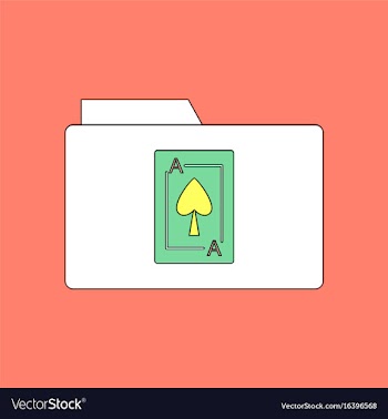 Flat icon design collection playing card on folder vector image