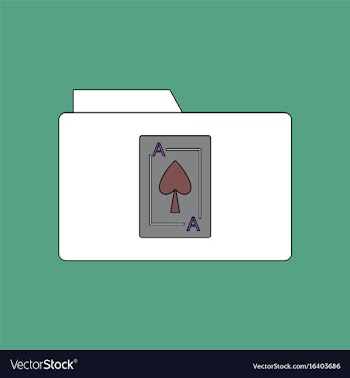 Flat icon design collection playing card on folder vector image