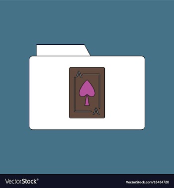 Flat icon design collection playing card on folder vector image