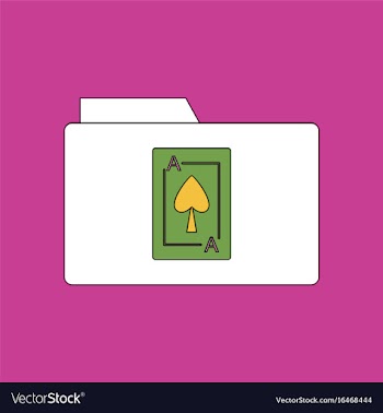 Flat icon design collection playing card on folder vector image
