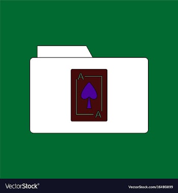 Flat icon design collection playing card on folder vector image