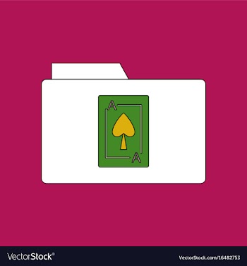 Flat icon design collection playing card on folder vector image