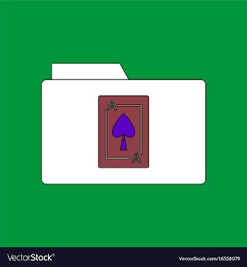 Flat icon design collection playing card on folder vector image