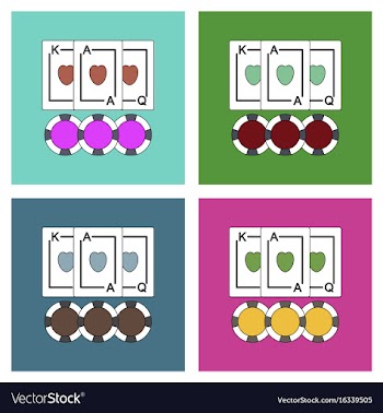 Flat icon design collection playing cards and vector image