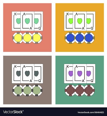 Flat icon design collection playing cards and vector image