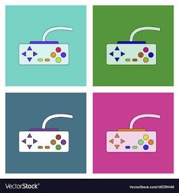 Flat icon design collection playing joystick vector image