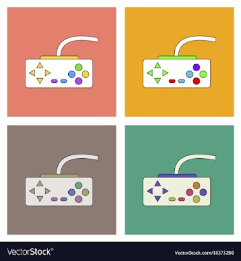 Flat icon design collection playing joystick vector image