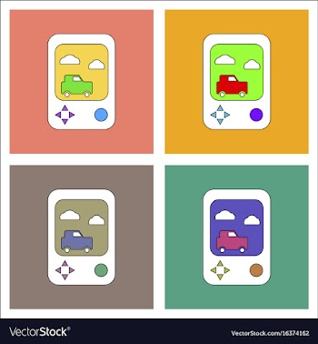 Flat icon design collection portable game vector image