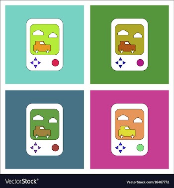 Flat icon design collection portable game vector image