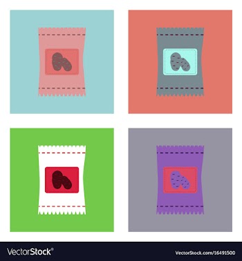 Flat icon design collection potato seeds vector image