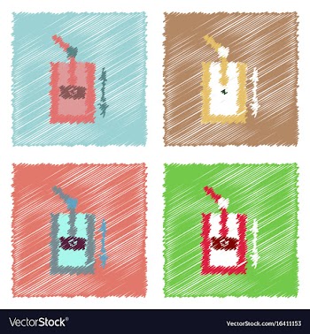 Flat icon design collection pressure in engine in vector image