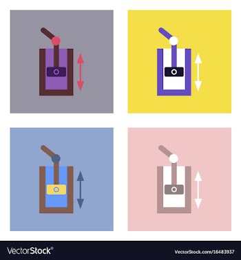 Flat icon design collection pressure in engine vector image