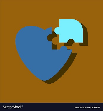 Flat icon design collection puzzle heart in vector image