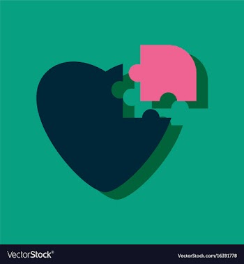 Flat icon design collection puzzle heart in vector image